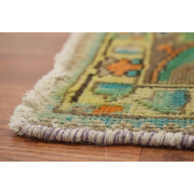 Hand Knotted Oriental 100% Wool Carpet Traditional Floral Oranges & Rust Tabriz Area Rug - 11' 6'' X 9' 5''