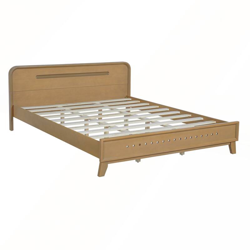 Pine Solid Wood Bed with Timeless Design Easy Assemble