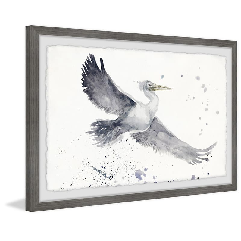 Flying Seagull Framed Wall Art, Coastal Serenity - Tranquil Ocean-Inspired Wall Décor
