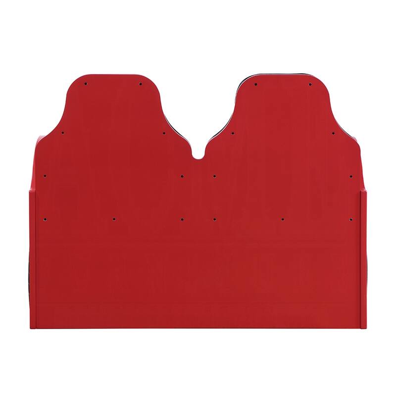 Upholstered Twin-Size Car Bed with LED