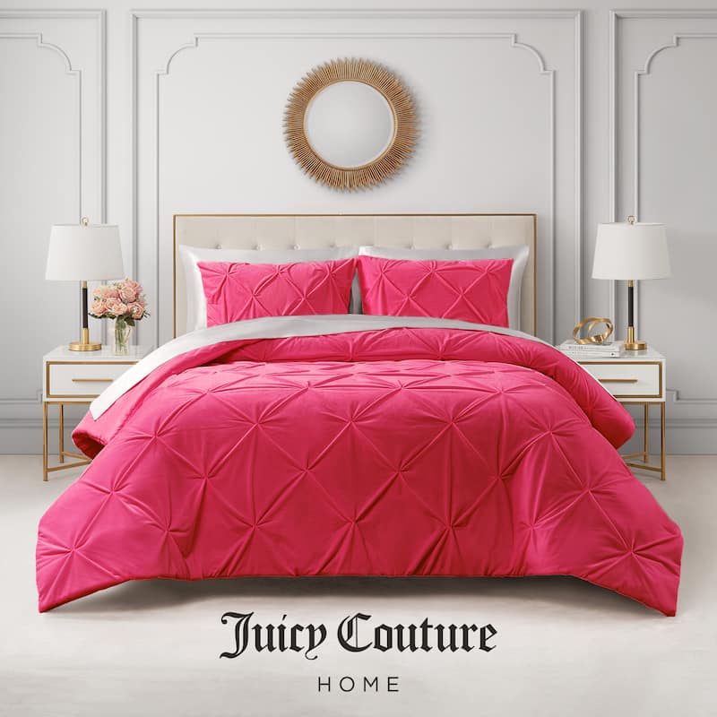 Juicy Couture Kiss Pleat Micromink Plush Comforter Sets