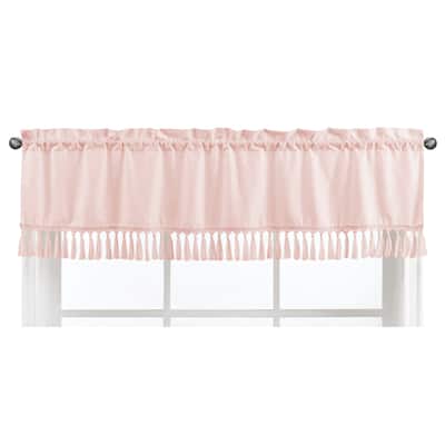Pink Boho Bohemian Window Curtain Valance - Solid Color Blush Shabby Chic Princess Luxurious Luxury Elegant Vintage Designer