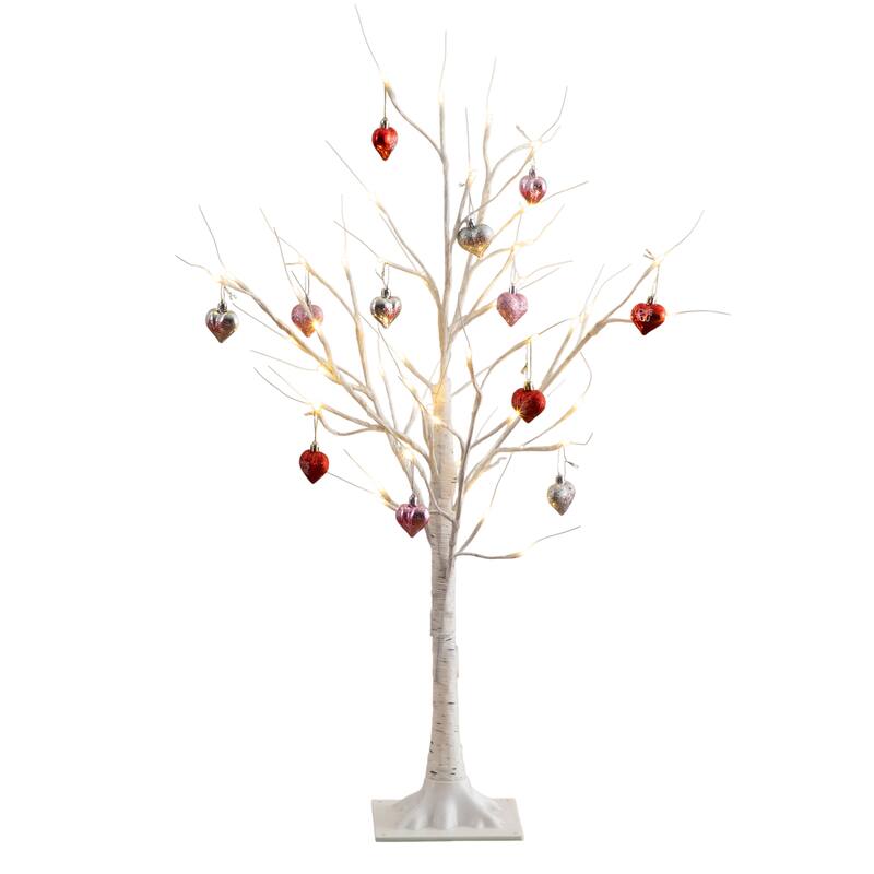 3-ft Pre-Lit Valentine's Day Twig Tree with 12 Warm White LED Lights