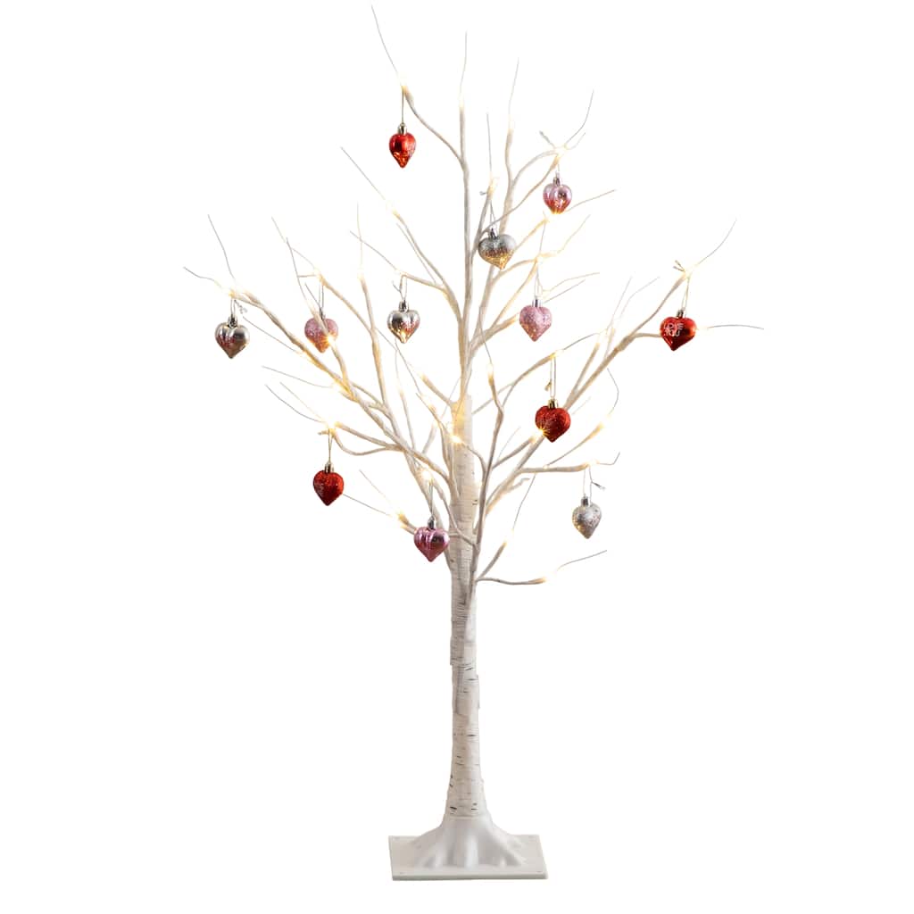 3-ft Pre-Lit Valentine's Day Twig Tree with 12 Warm White LED Lights