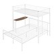 preview thumbnail 6 of 18, Elegant Design Twin over Full Metal Bunk Bed with Desk, Ladder & Slats