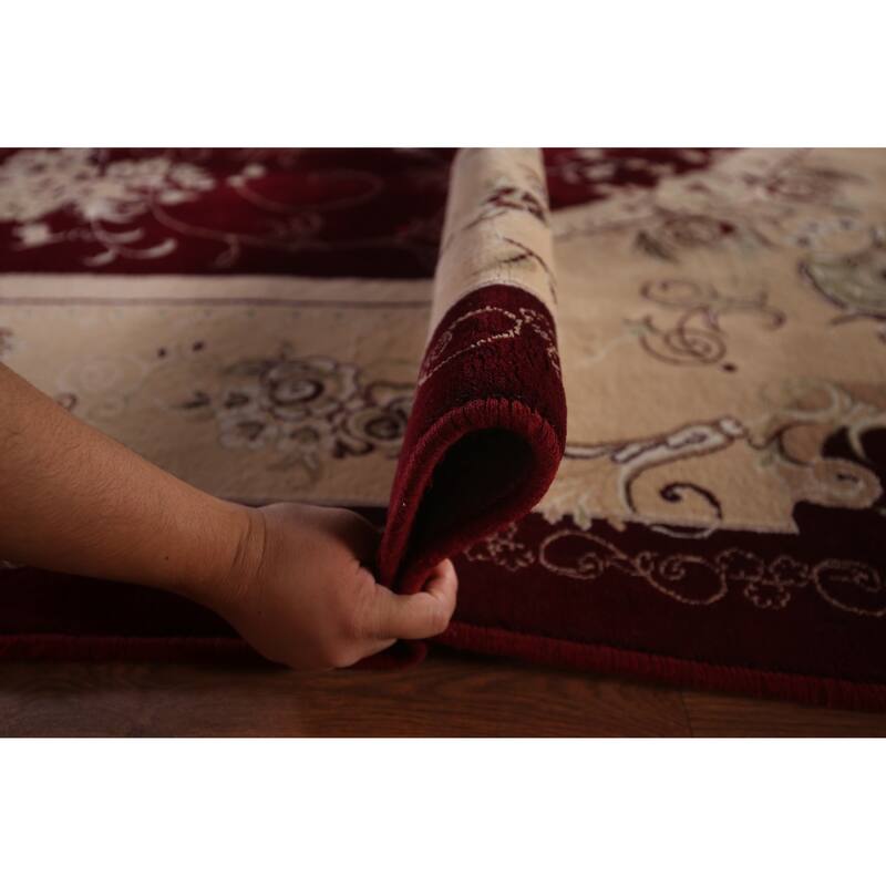 Victorian Style Floral Kashan Turkish Area Rug Machine Made Carpet - 9'9" x 13'3"