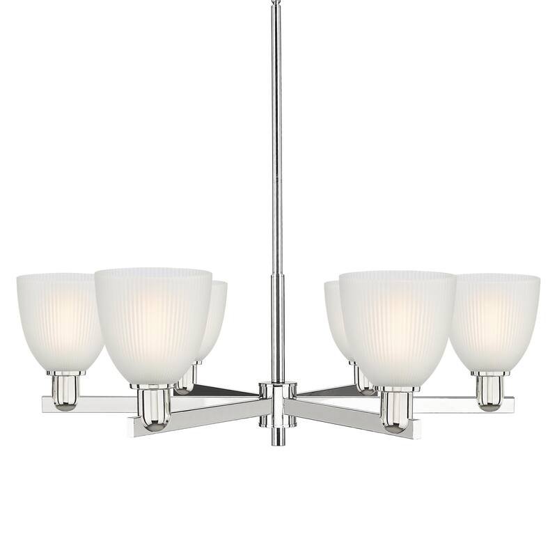 Innovations Lighting 716-6CR-11-36 Castile Chandelier Castile 6 Light - Polished Nickel / White