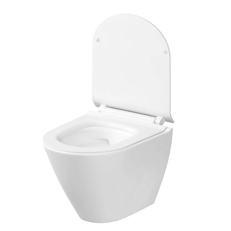 Supreme In-Wall toilet Combo Set - 20" Toilet Bowl With Soft-Close Seat, 2"x 4" Tank And Carrier System, Push Buttons Included.
