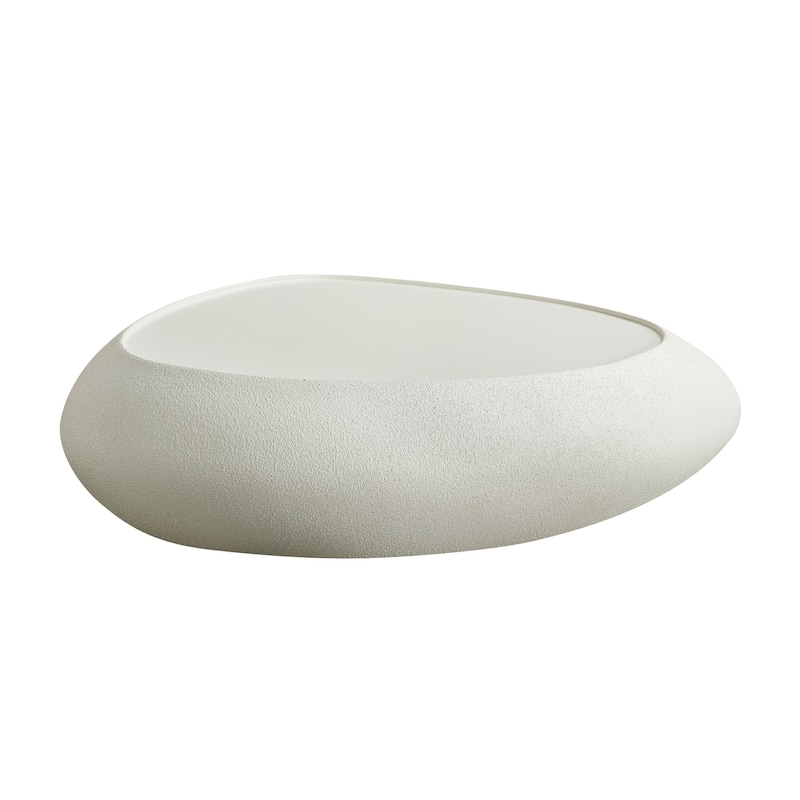 47.24" Fiberglass Oval Faux Matte Rocks Coffee Table