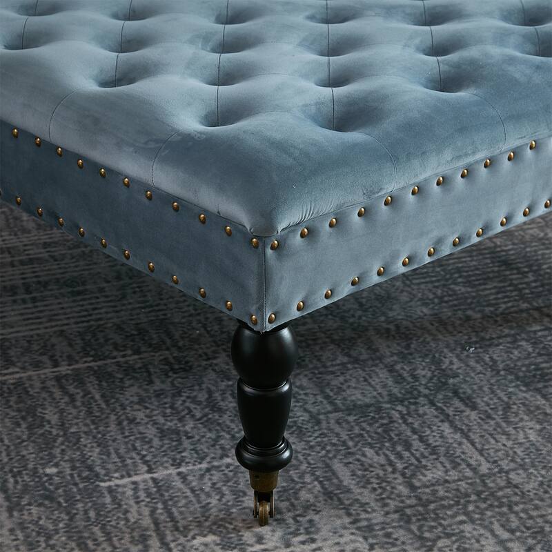 Home Soft Things Supersoft Tufted Coffee Table Ottoman - 33" x 33" x 18"