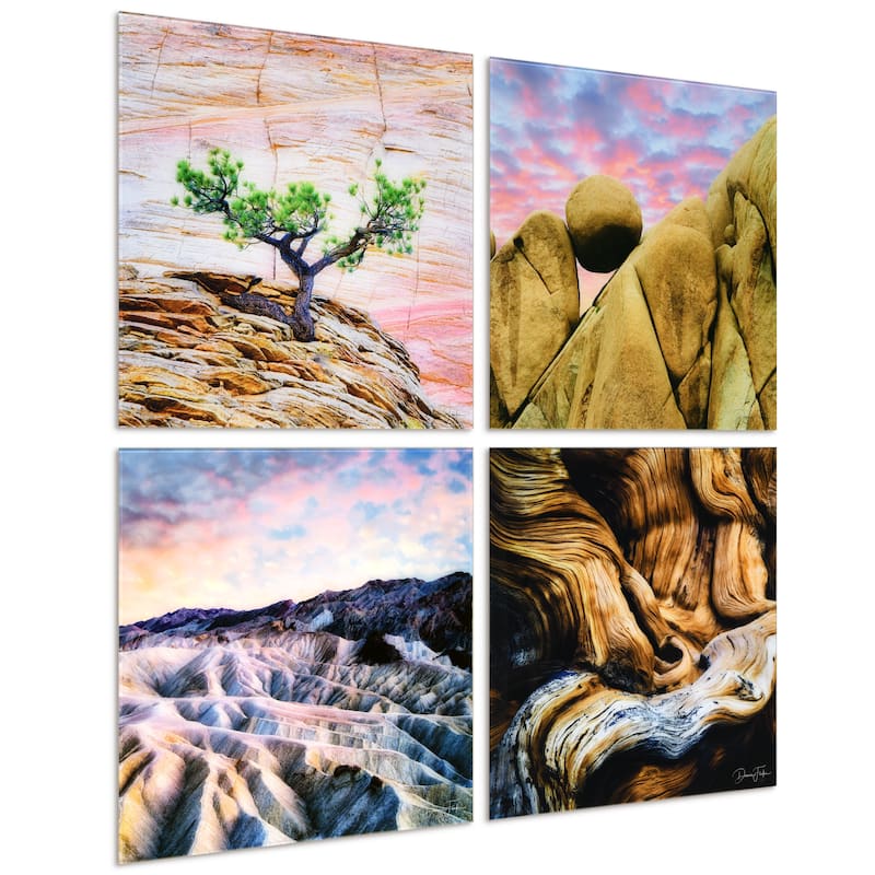"Solitary Amplitude" Frameless Free Floating Reverse Printed Tempered Glass Nature Scapes Wall Art