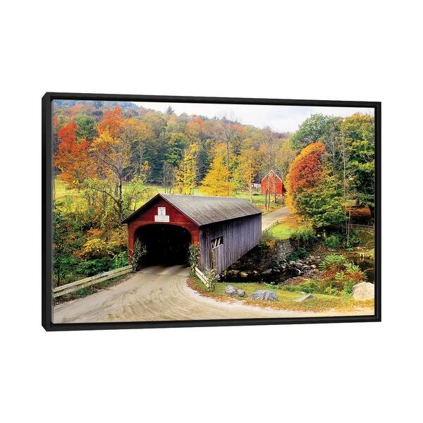 slide 2 of 9, iCanvas "Vermont Covered Bridge" by Danita Delimont Framed Canvas Print