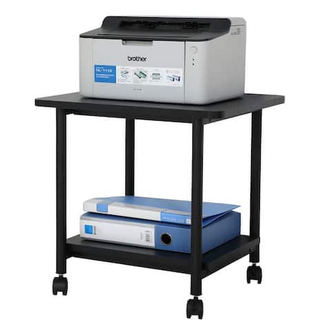 2 Tier Printer Stand with Wheels Heavy Duty Storage Rack Table
