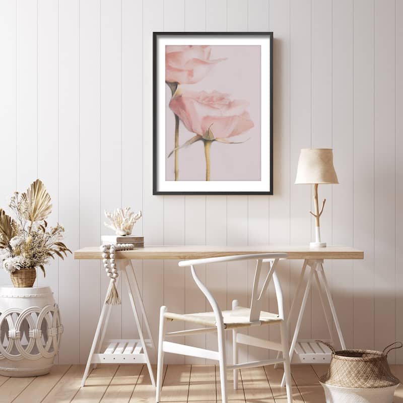 "Two Roses" Framed Print Wall Art by Delphine Devos