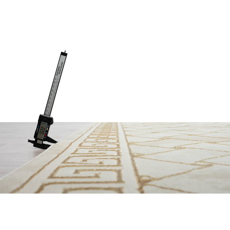 Ksamil Collection Abstract Weave Broder Area Rug