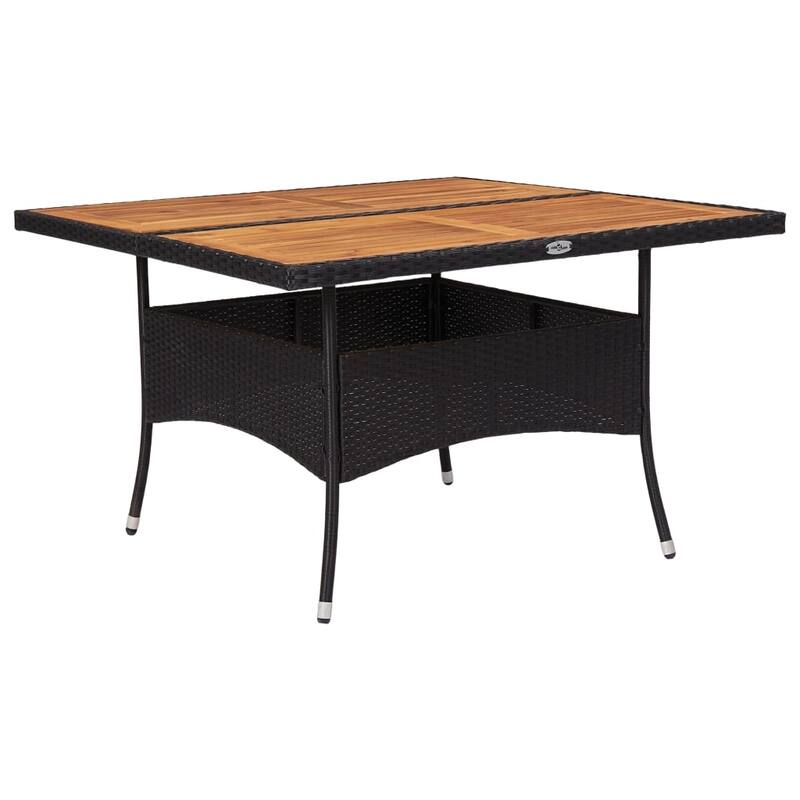 vidaXL Solid Acacia Wood Patio Dining Set 3/5/9 Piece Gray/Gray and Brown