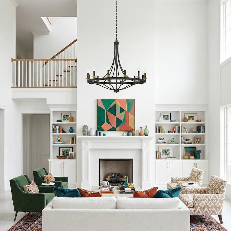 Acroma 12-light Modern Farmhouse Empire Wagon Wheel Chandelier with UL