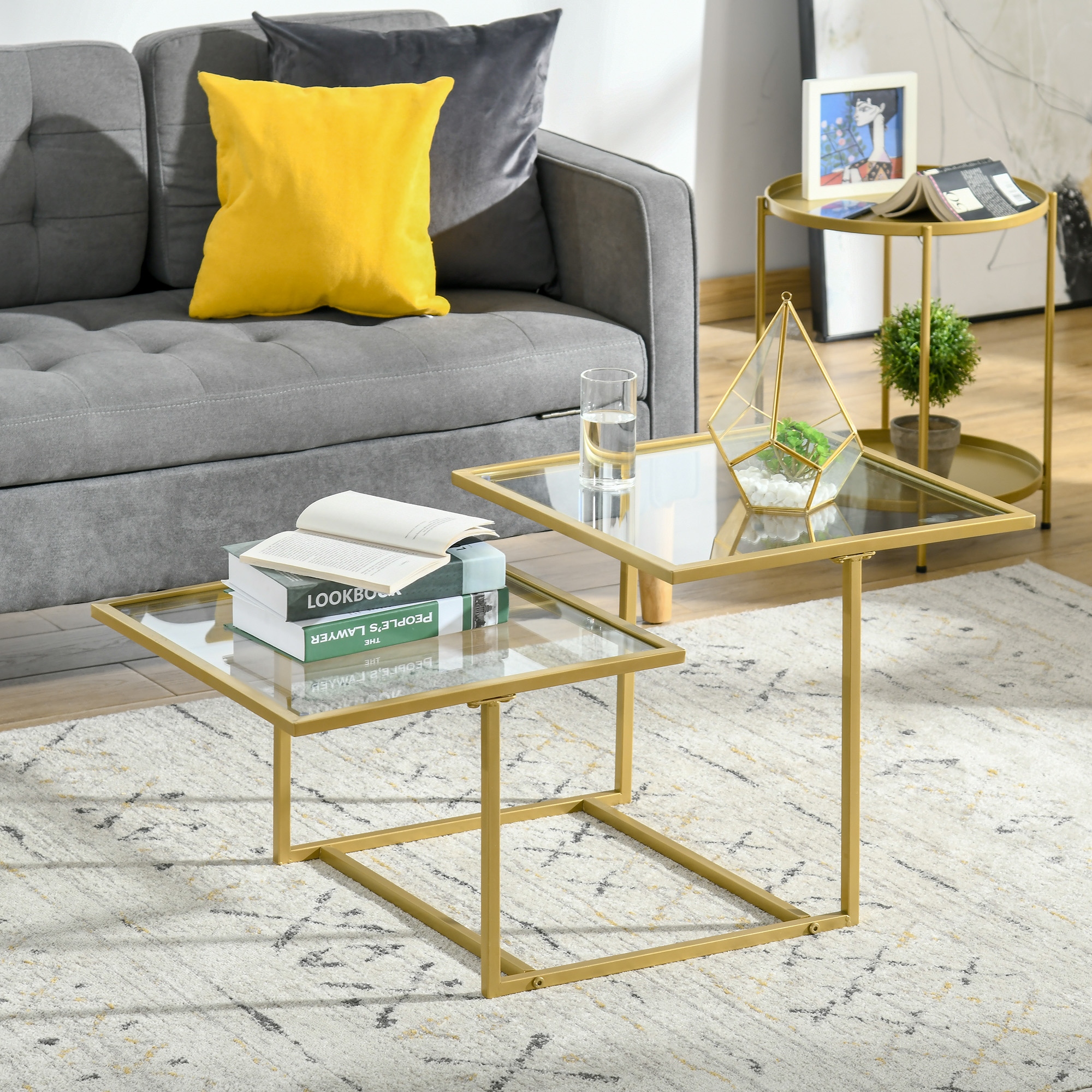 Glass sofa store table modern