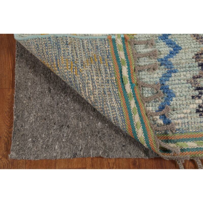 Moroccan Modern Runner Rug Handmade Wool Carpet - 3'2"x 16'1"