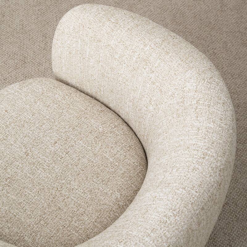 Upholstered 360 Swivel Barrel Accent Armchair