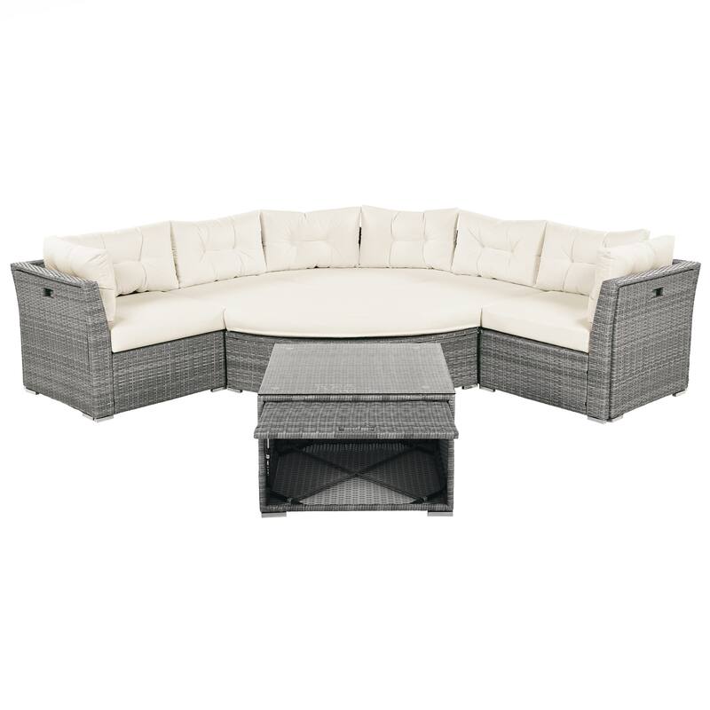 Patio Seating Group With Cushions and Center Table for Patio