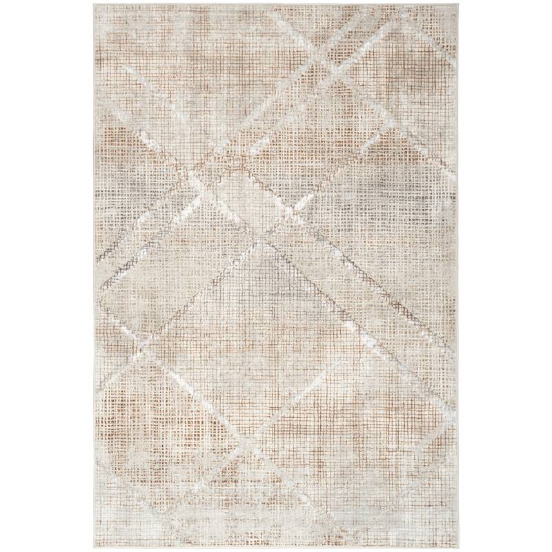 Inspire Me! Home Décor Iliana Indoor only Grey Abstract Area Rug - 7'10" x 9'10" - Mocha