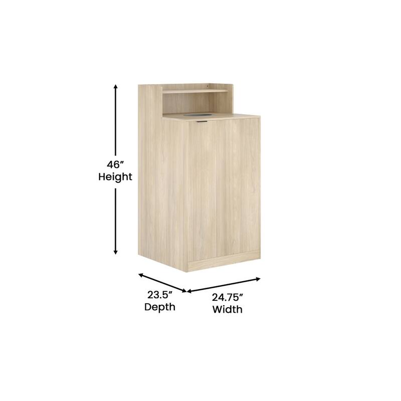 Commercial Grade Wooden Tray Top Trash Enclosure with Drop Hole