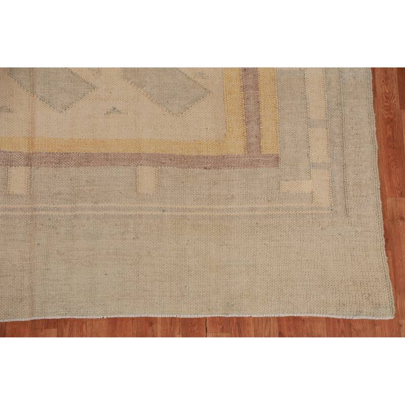 Hand Woven Oriental 100% Jute Carpet Southwestern Modern Peach Kilim Area Rug - 9' 5'' X 8' 4''