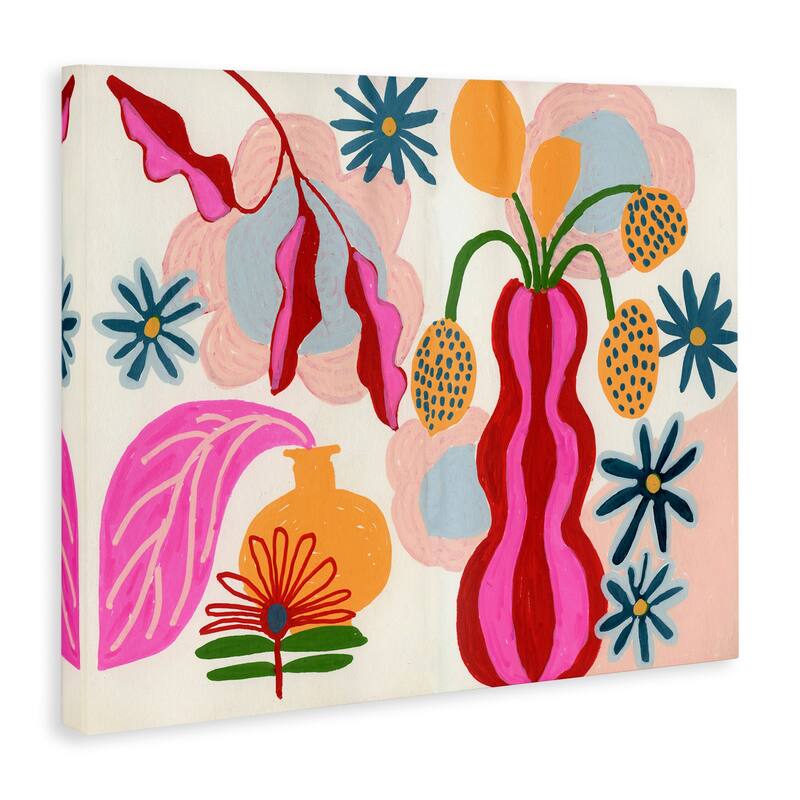 Stupell Eclectic Mod Flower Vases Canvas Wall Art Design By Suzanne Allard