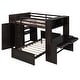preview thumbnail 6 of 18, Full size Loft Bed with a twin size Stand-alone bed, Shelves,Desk,and Wardrobe-Espresso