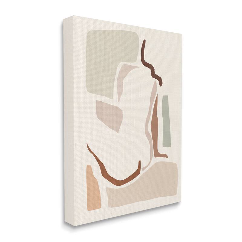 Stupell Nude Female Terracotta Abstract Geometric Figure Canvas Wall Art - Brown