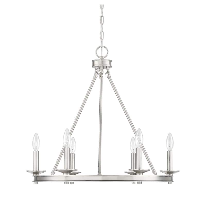 Savoy House Middleton 6 Light 25" Wide Taper Candle Ring Chandelier