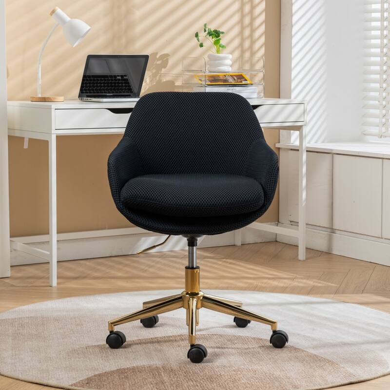 Mesh Fabric Adjustable Swivel Home Office Desk Chair with Metal Base