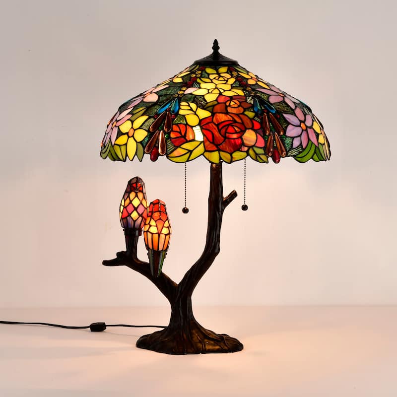 Tiffany-style Sarah Camille Tree Table Lamp by Warehouse of Tiffany