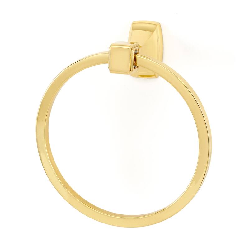 Alno Cube 6 Inch Diameter Towel Ring - Unlacquered Brass