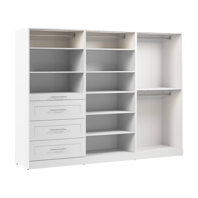 Bestar Florence 107W x 25D Walk-In Closet Organizer System, Shaker