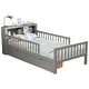 preview thumbnail 39 of 37, Twin Size Bed with Headboard Storage Rack, Two Under-Bed Drawers, Three-Side Guardrails for Safety and Security