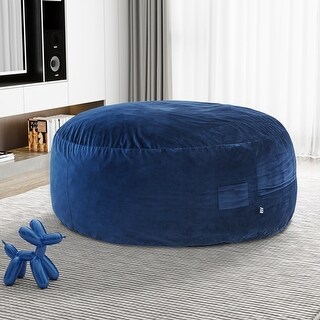 Sealy® Kade Blue Velour Memory Foam 6ft Bean Bag Lounger - Bed Bath