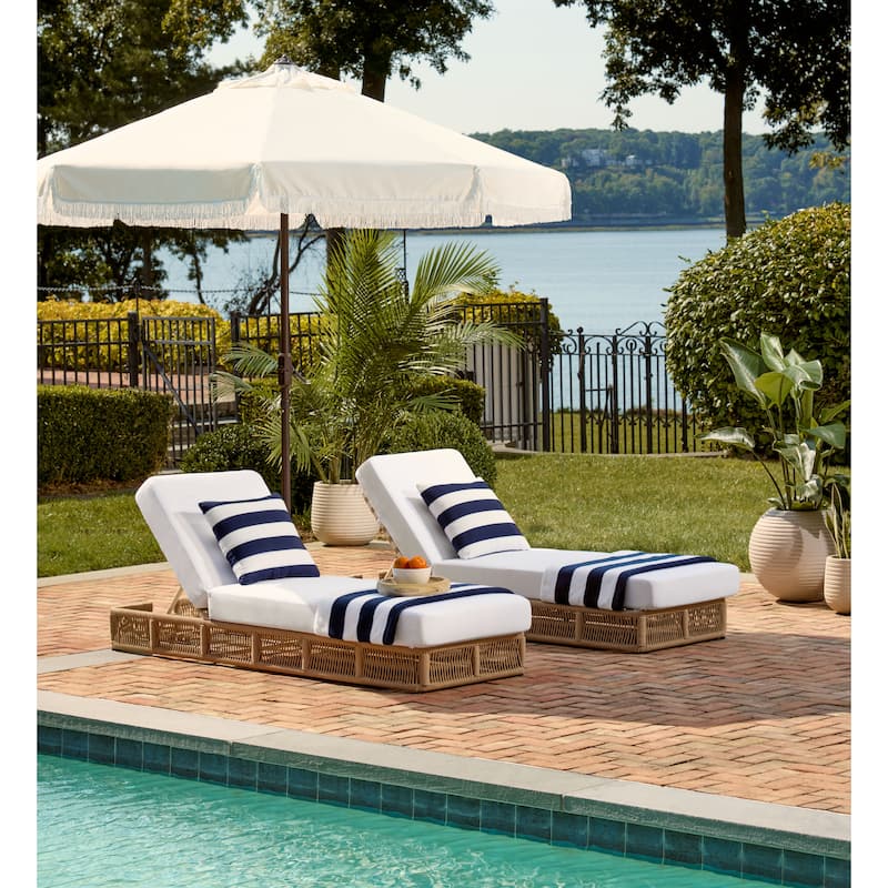 SAFAVIEH Outdoor Tinna Sun Lounger - 75"W x 25"D x 13"H