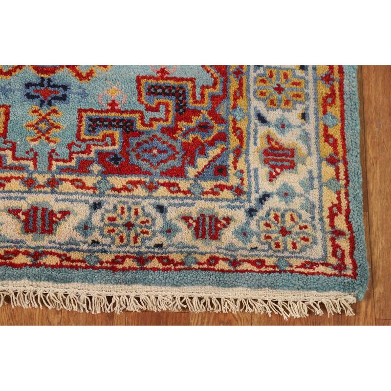 Hand Knotted Oriental 100% Wool Carpet Traditional Geometric Navy Blue & Blues Viss Area Rug - 5' 2'' X 3' 0''