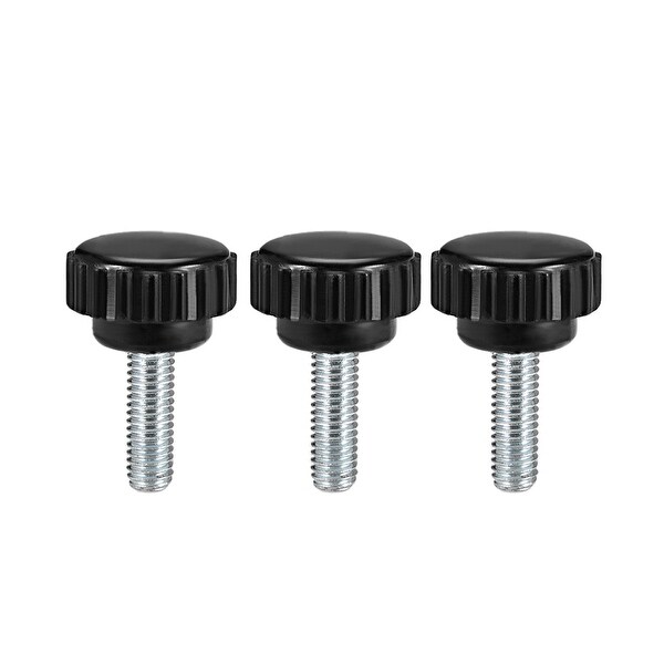 M6 x 15mm Male Thread Knurled Clamping Knobs Grip Thumb Screw on Type 3 Pcs