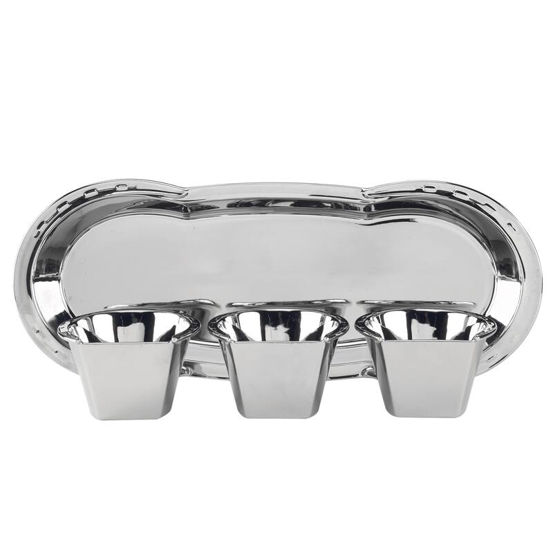 Certified International Derby Day at the Races Silver Plated 3-D Horseshoe 4 pc Tray Set