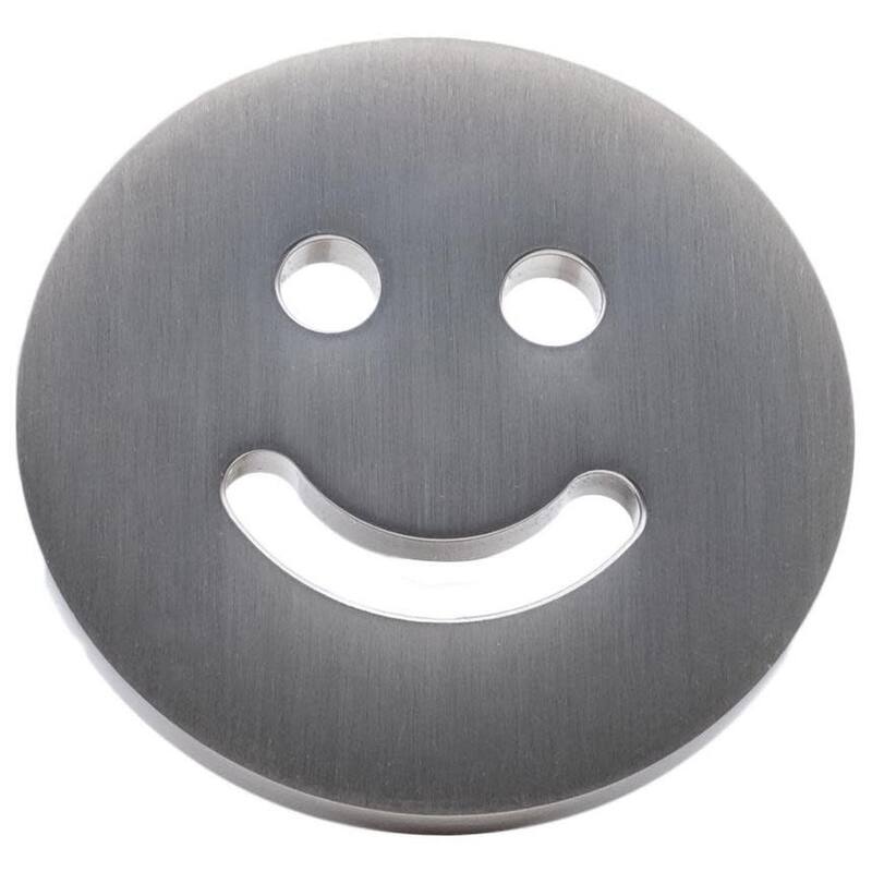 Hapny Home SM-25 Smiley 1-1/2" Round Luxury Designer Solid Metal Emoji - Satin Nickel