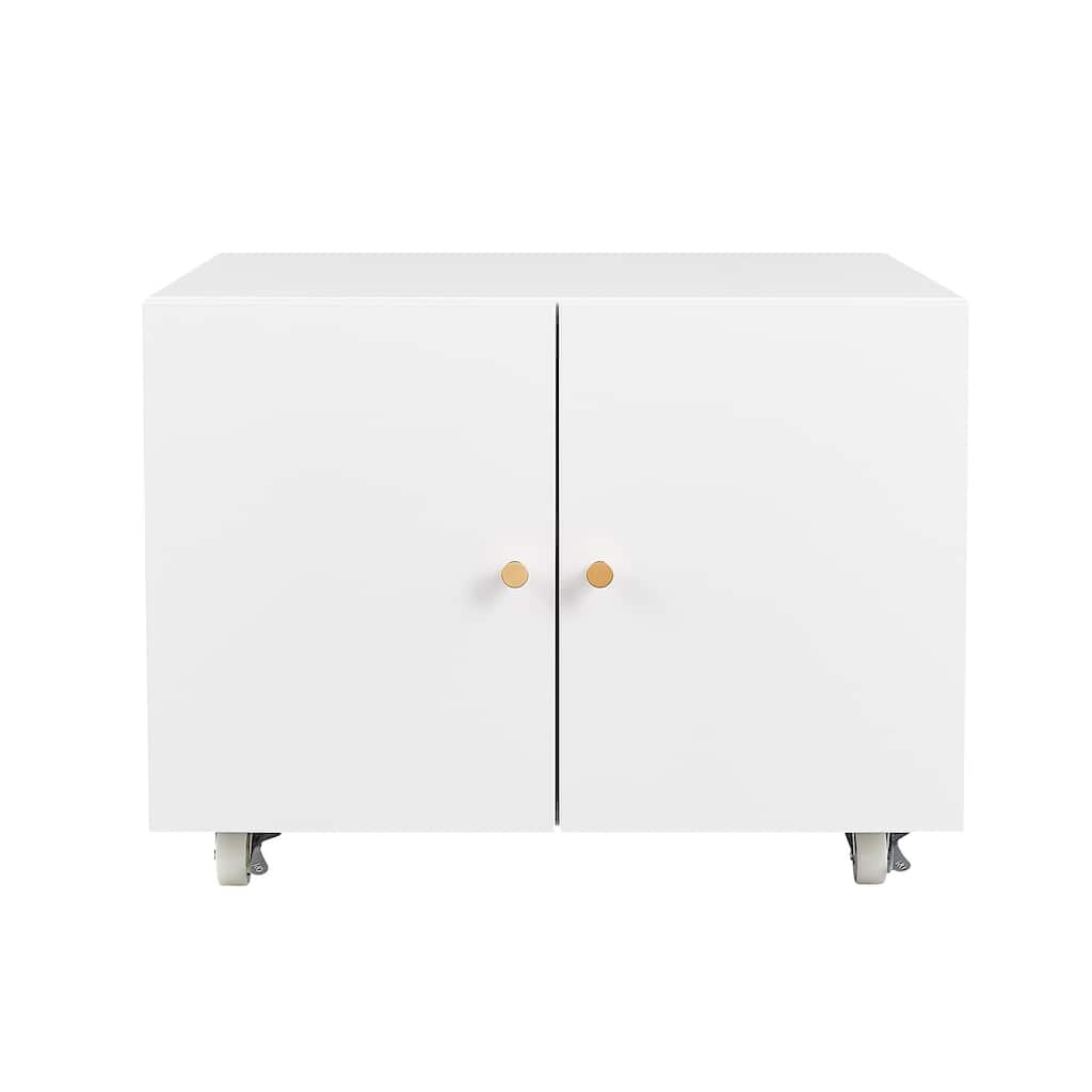 Mobile Copier Cabinet 2-door Steel Rolling Printer Stand With Storage Metal File Cabinet With 360 Degree Rotation Wheels