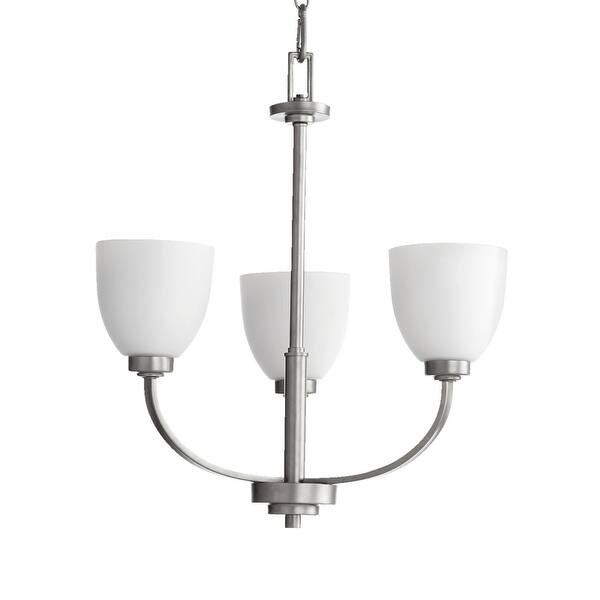 slide 2 of 11, Quorum International Reyes 3 Light 22" Wide Chandelier Classic Nickel