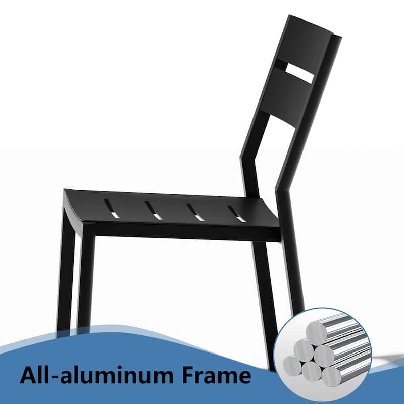 VredHom Outdoor Patio Dining Chairs All-Aluminum Stackable Chair