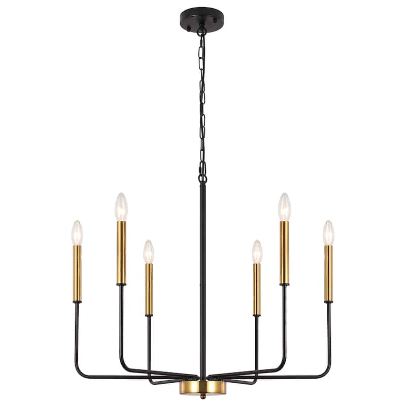 Modern 6-Light Candle Chandelier Classic Ceiling Light for Dining Room Kitchen Island - N/A