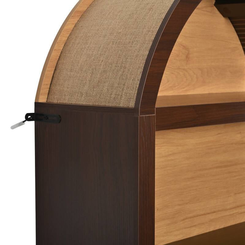 Farmhouse 68.8" Tall Freestanding Bookshelves Set of 2, 5-Tier Display Bookcase Arched Top for Living Room, Bedroom, Home Office