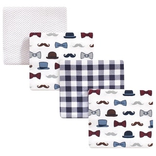 Little Treasure Baby Boy Cotton Flannel Receiving Blankets, Handsome Fella 4-Pack, One Size - Handsome Fella 4-Pack - One Size