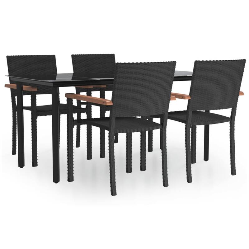 vidaXL Patio Dining Set Outdoor Dining Set Garden Table and Chair Set Black